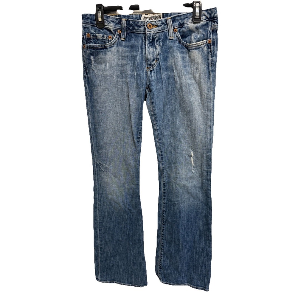 Big Star Sweet Ultra-Low Rise Jeans Boot Cut Flair 29S Distressed Vintage Denim